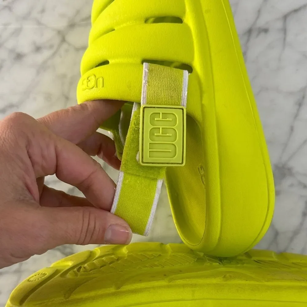 UGG Kids Sport Yeah Slide Sz 1 Neon Lime